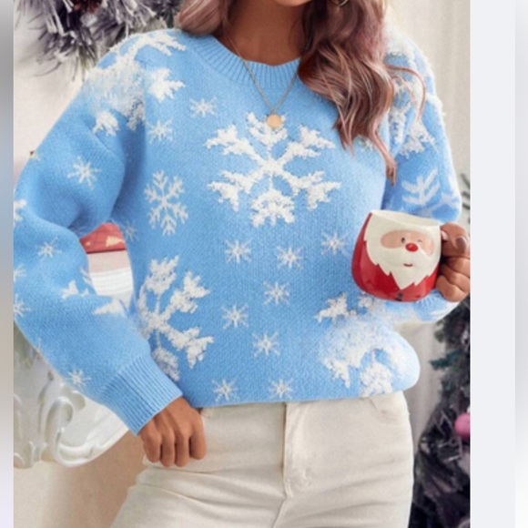 New snowflake pattern long sleevee sweater - Picture 2 of 3